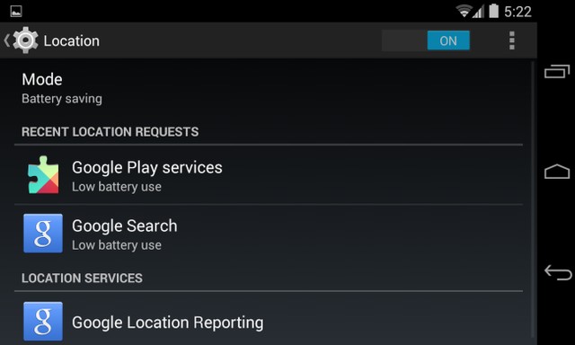 android-choose-location-mode